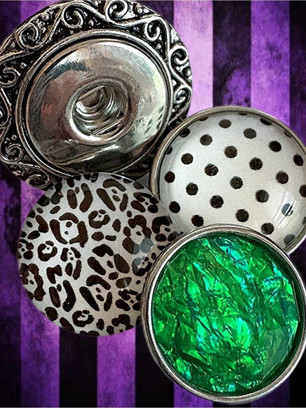 Ginger Snaps Adjustable Ring with 3 Snaps